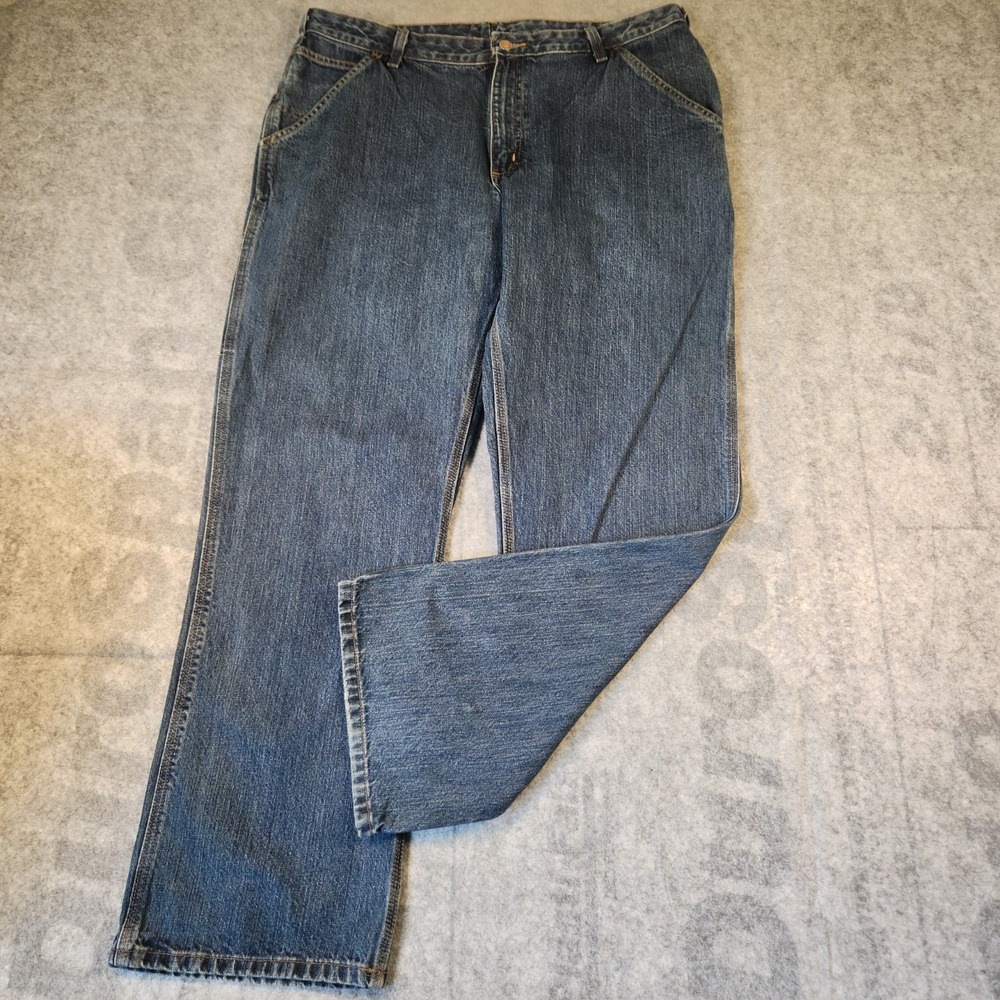 carhartt womens blue work jeans wb013v10 durable heavyweight‎ cotton 18x32